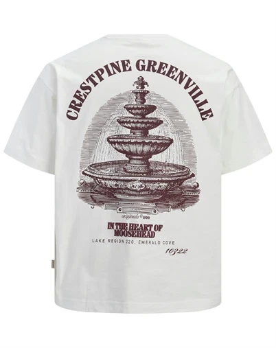 Jack & Jones - JORMaine Back Crew T-Shirt - Cloud Dancer 